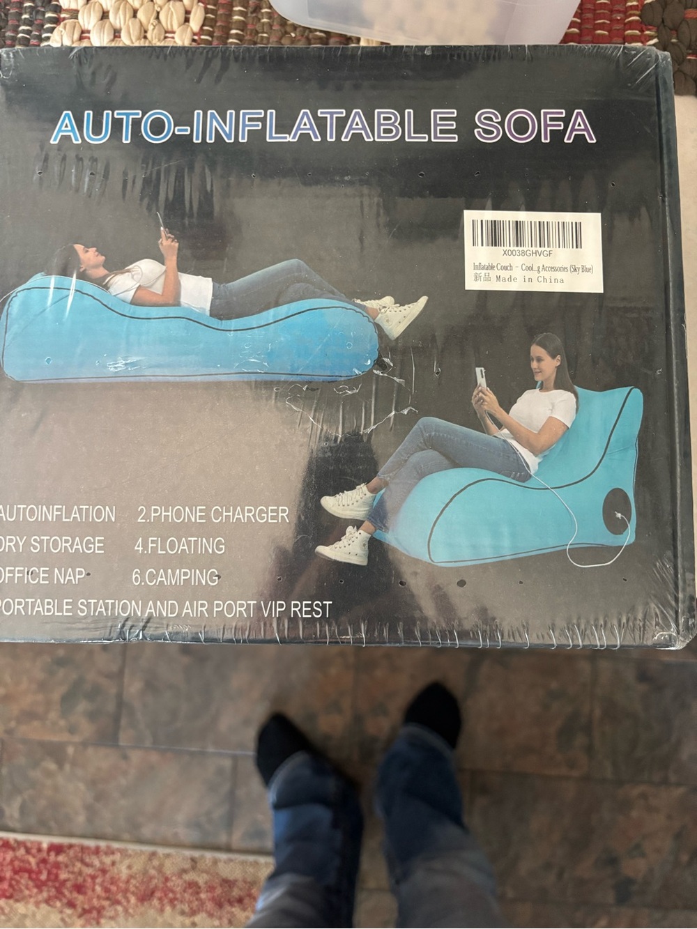 Auto-Inflatable Sofa Air Lounger - Blue